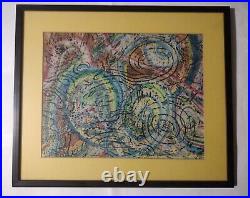 ORIGINAL VINTAGE ABSTRACT Painting, Unique Style One Of A Kind, Signed, Framed