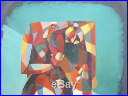 ORIGINAL Vintage Bart Young SIGNED Cubism Contortionist Oil/Board Painting yqz