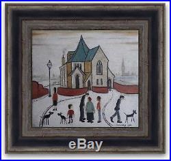 ORIGINAL Vintage Oil Painting Northern School Signed and Dated L S Lowry 1960