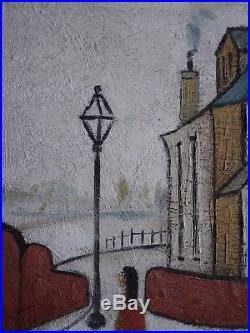 ORIGINAL Vintage Oil Painting Northern School Signed and Dated L S Lowry 1960