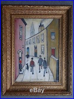 ORIGINAL Vintage Oil Painting Northern School Signed and Dated L S Lowry 1964