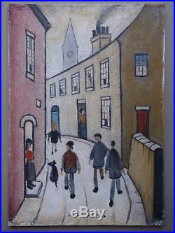 ORIGINAL Vintage Oil Painting Northern School Signed and Dated L S Lowry 1964