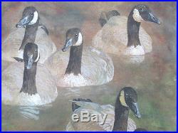 ORIGINAL Vintage Robert Stack SIGNED Goose Convoy Watercolor Painting NR yqz