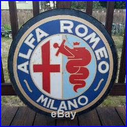 ORIGINAL vintage ALFA ROMEO hand-painted DEALER SIGN late 1950s early 1960's 28