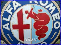 ORIGINAL vintage ALFA ROMEO hand-painted DEALER SIGN late 1950s early 1960's 28