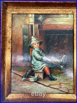 Oil Painting Vintage Sign By The Artist Ornate Museum Style #1