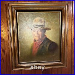 Oil Painting of John Wayne by Peter Shinn. Western Cowboy Vintage