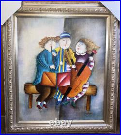 Oil painting Vintage of Three Musicians Painted And signed by Joyce J. Roybal