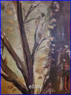 Oil painting on canvas, signed S. Piastro, Paris scene, vintage, 29x25withframe