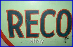 Old Antique Vtg Ca 1930s Hand Painted Folk Art Sign County Recorder Sheet Iron