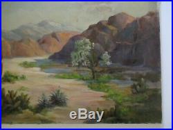 Old Desert Painting By Mary Schofield American Landscape Blooming Vintage 1960