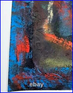 Original Abstract Painting Signed Scarlett Rolph Nonobjective Modern Vintage