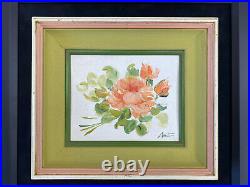 Original Austin Floral Modern Vintage Art Oil Painting on Canvas Signed & Dated