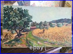 Original French Oil Painting Landscape Signed Leo Legler Vintage