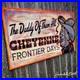 Original Hand Painted Wood Sign Vintage Style Western Americana Rodeo Cheyenne