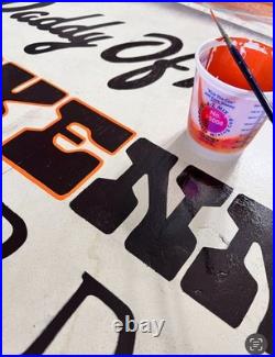 Original Hand Painted Wood Sign Vintage Style Western Americana Rodeo Cheyenne