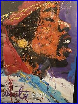 Original Jimi Hendrix Vintage Painting Signed By Famous Denny Dent 1991 Framed