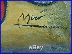 Original Joan Miro vintage antique signed painting picasso