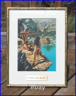 Original Joe Jusko Illustration Art Erb Painting Man & Cave Woman Vs Pterodactyl