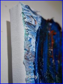 Original Man Male Guy Art Signed Oil Painting Abstract Portrait Vintage For Sale