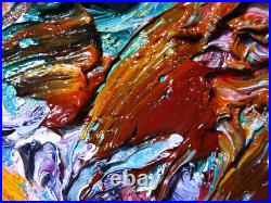 Original Modern Oil? Painting? Vintage? Seascape? Art Signed Abstract Ocean Water A
