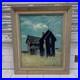 Original Oil Painting House in Field, Framed & Signed Vintage 1966 Artwork