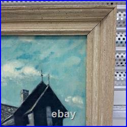 Original Oil Painting House in Field, Framed & Signed Vintage 1966 Artwork