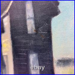 Original Oil Painting House in Field, Framed & Signed Vintage 1966 Artwork