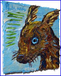 Original Oil? Painting? Vintage? Art? Signed'24 Expressionist Pop Animal Pet Nature