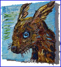 Original Oil? Painting? Vintage? Art? Signed'24 Expressionist Pop Animal Pet Nature