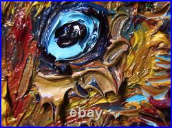 Original Oil? Painting? Vintage? Art? Signed'24 Expressionist Pop Animal Pet Nature