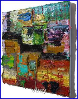 Original Oil? Painting Vintage? Art? Signed'24 Impressionist Abstract Nyc City Pop