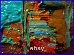 Original Oil? Painting Vintage? Art? Signed'24 Impressionist Abstract Nyc City Pop