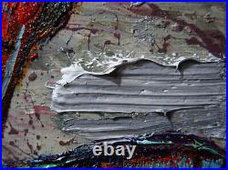 Original Oil? Painting? Vintage? Art? Signed'24 Outsider Beach Woman Girl Hat Fauve