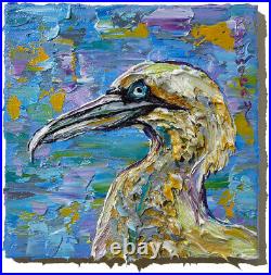 Original Oil? Painting? Vintage? Art? Signed'24 Outsider Bird Nature Animal Realism