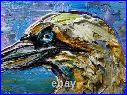 Original Oil? Painting? Vintage? Art? Signed'24 Outsider Bird Nature Animal Realism