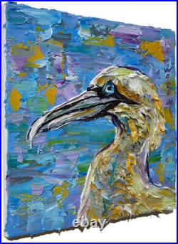 Original Oil? Painting? Vintage? Art? Signed'24 Outsider Bird Nature Animal Realism