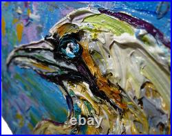 Original Oil? Painting? Vintage? Art? Signed'24 Outsider Bird Nature Animal Realism