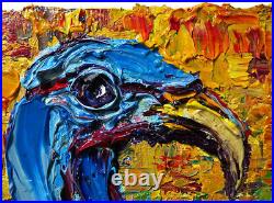 Original Oil? Painting Vintage? Art? Signed'24 Outsider Bird Nature? Animal Realism