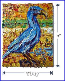 Original Oil? Painting Vintage? Art? Signed'24 Outsider Bird Nature? Animal Realism