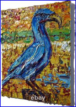 Original Oil? Painting Vintage? Art? Signed'24 Outsider Bird Nature? Animal Realism