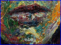 Original Oil? Painting? Vintage? Art? Signed Art Outsider Abstract Expressionist Pop