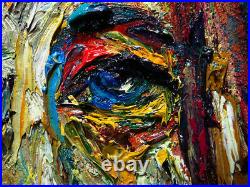 Original Oil? Painting? Vintage? Art? Signed Art Outsider Abstract Expressionist Pop
