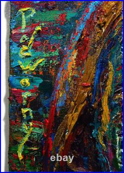 Original Oil? Painting? Vintage? Art? Signed Art Outsider Abstract Expressionist Pop