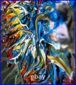 Original Oil? Painting Vintage Art? Signed Expressionist Pop? Abstract Nature Ocean