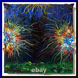 Original Oil? Painting Vintage Art? Signed Expressionist Pop? Abstract Nature Ocean