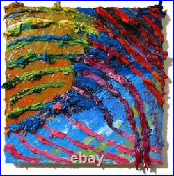 Original Oil? Painting Vintage Art? Signed Impressionist Pop? Abstract Modern Deco