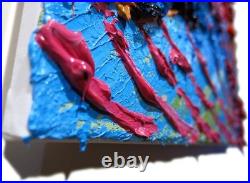 Original Oil? Painting Vintage Art? Signed Impressionist Pop? Abstract Modern Deco