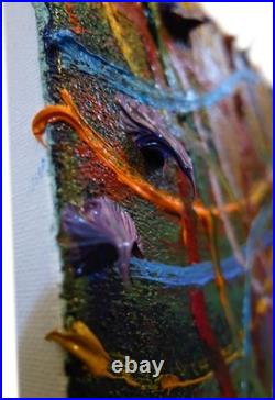 Original Oil? Painting Vintage Art? Signed Impressionist Pop? Abstract Modern Deco