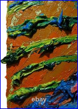 Original Oil? Painting Vintage Art? Signed Impressionist Pop? Abstract Modern Deco